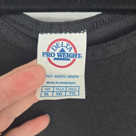 Delta pro weight mens size XL Black sleeveless dad jokes graphic tee humerous - Picture 4 of 8